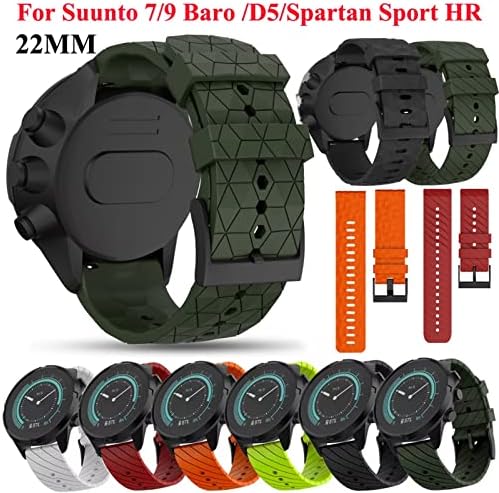 EEOMOIK 24mm Substituição Silicone Smart Watch tiras para Suunto D5/7/9/Baro Spartan Sport Wrist