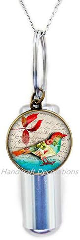 Manfraftdecorações de vidro de pássaro floral voluntado urn.bird, jóias de pássaros, presente de