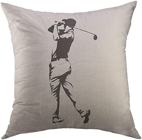 Tampa de travesseiro decorativo de tampa decorativa do mugod jogador de golfe preto Silhueta abstrata