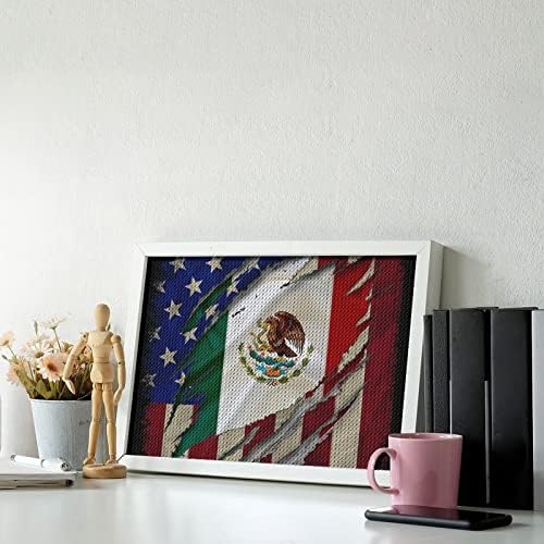 Kits de pintura de diamante de bandeira de bandeira de bandeira do México do Vintage México 5D 5D