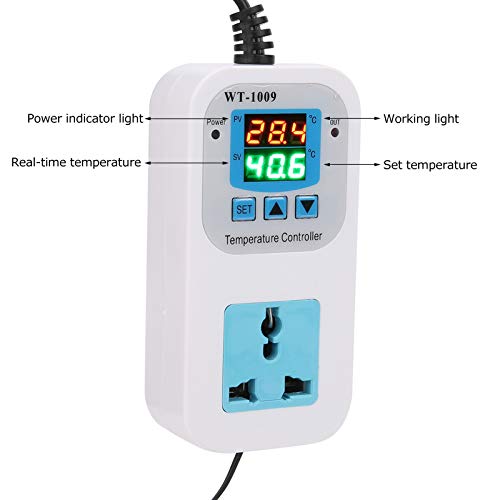 WT -1009 Controlador de temperatura digital 2 estágios Aquecimento de termostato e refrigeração