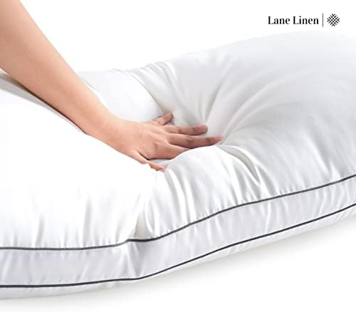 Almofadas de cama de linho de pista Conjunto de tamanho padrão de 2 para adormecer, travesseiro forno para