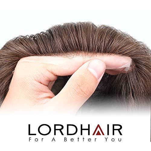Lordhair Toupee para homens com cabelo de cabelo humano europeu de 8x10 polegadas para homens