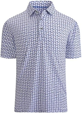 Camisas de golfe premium de Damipow para homens de desempenho pólo de pólo de ajuste seco camisa de colar