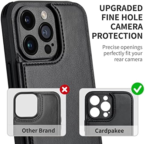 CardPakee ??? ????????? Caixa da carteira para iPhone 14 Pro Case com porta -cartão, Proteção à câmera Fine