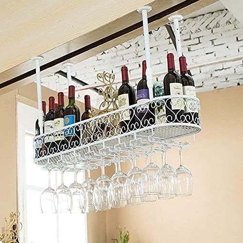 Prateleiras de vinho lxdzxy, teto de vinícola suspensa portador de vidro de vidro de estoques de