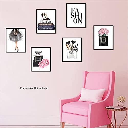Fashion Wall Art Glam Poster - sem moldura Pictures de moda preto e rosa decorações Decorações Bandeira Perfume