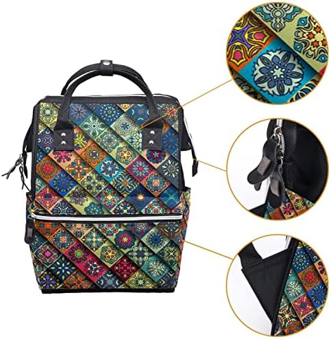 Mochila de viagem Guerotkr, bolsa de fraldas, bolsas de fraldas de mochila, padrão de arte xadrez