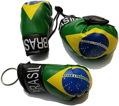 Bunfires 2 PCs Brasil Flag Mini Banner luvas de boxe espelho de vista traseira e o logotipo da bandeira da cadeia