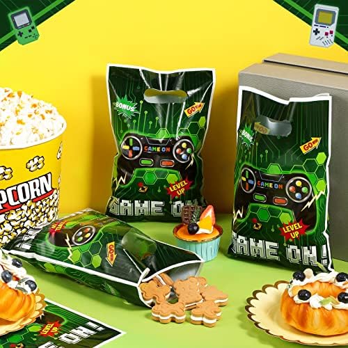 FUNRous 50 PCs Video Game Party Favors Goodie Bags Bulk Gaming Candy Bags Game de plástico em sacolas