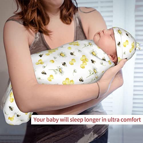 Abelha colméia coisas recém-nascidas bebês cobertor de bebê swaddle saco de sono macio, gordas de recebimento elástico