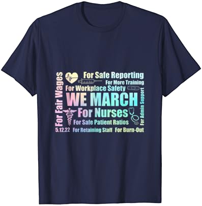 Marcamos para enfermeiras milhões de enfermeiras março Mulher Power Nurse T-shirt