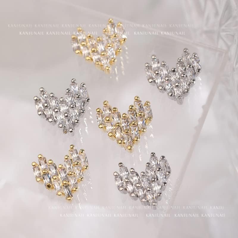 5pcs spark unhas de zircão encantos de jóias jóias coração multi -designs de qualidade diamantes