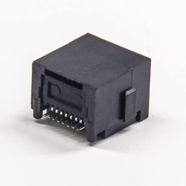 GXMRHWY 30PCS RJ45 Conector de 180 graus de plástico preto sem LED