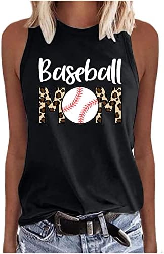 lcepcy beisebol tanque de beisebol com letra de tripulação de tripulante impressa camisa de verão de verão casual