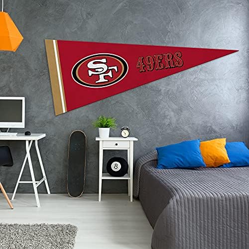 Rico Industries NFL Football São Francisco 49ers Soft Felt Pennant - ez para pendurar - decoração em casa
