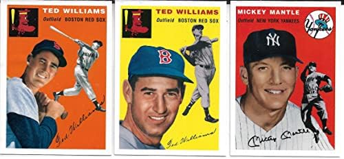 3 1954 Topps Archives Cards impressos pelo Upper Deck S 1, 250 e 259 Ted Williams e Mickey Mantle