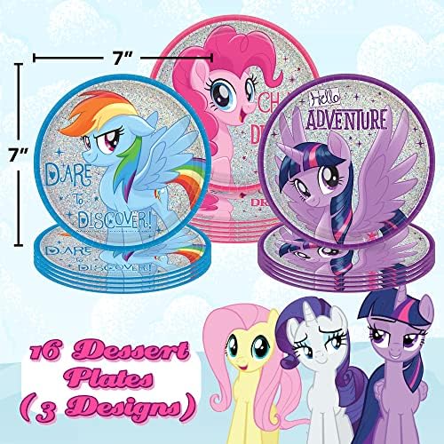 AMScan My Little Pony Pony Party Dinnerware para 16 - Festas de aniversário de menina papel