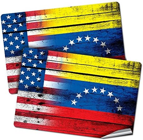 Dois decalques/adesivos de 2 x3 com bandeira de Venezuela - Wood W USA FLAGN - Qualidade premium duradoura