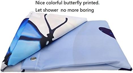 Alibuy Butterfly Butterfly Padrão de banho de banho à prova d'água cortina de tecidos com 12 ganchos