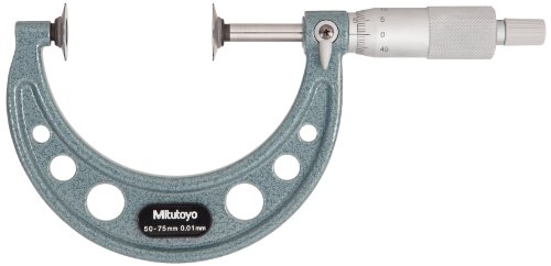 Mitutoyo 123-110 Micômetro de disco, parada de catraca, alcance de 225-250mm, graduação de 0,01