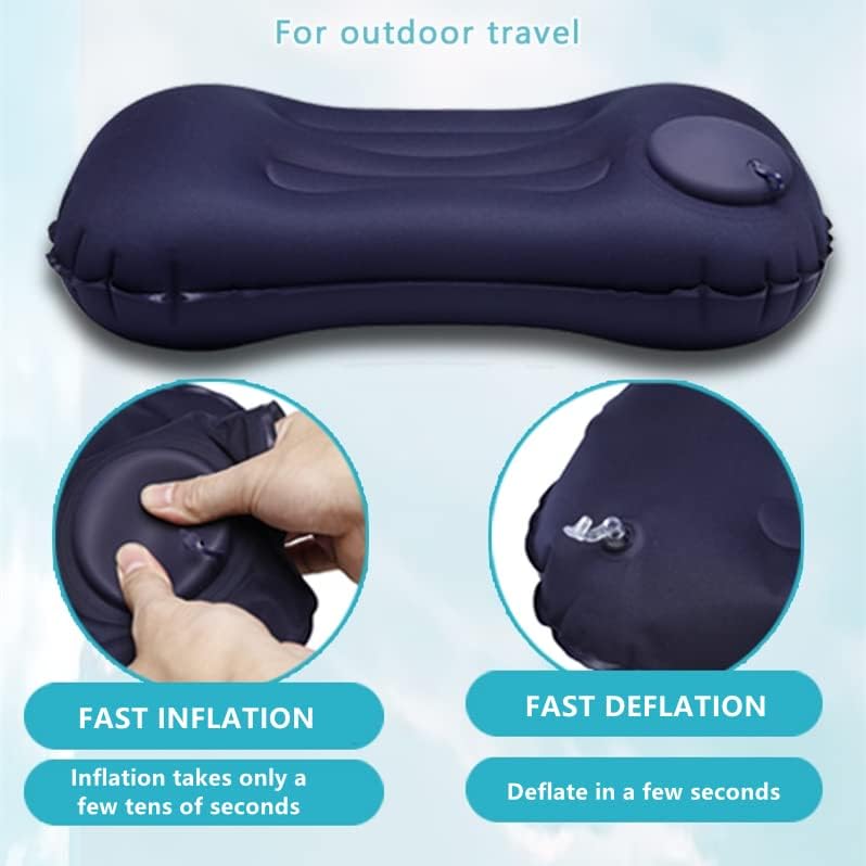 Camping inflável com compressão PGAKLTG, travesseiro inflável de acampamento, travesseiro de caminhada,