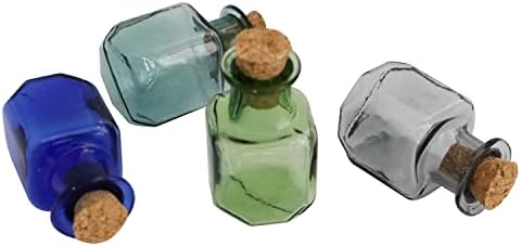 Garrafa de vidro ZRM & E E 9PCS Mini garrafas de cores de vidro desejando garrafas com garrafas de cortiça