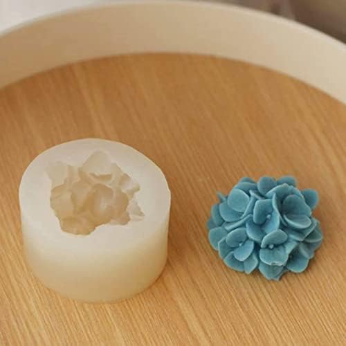 Molde de vela de flor de hidrangea topys, molde de sabão artesanal de flor 3D para fondant de