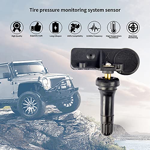 Sensor de pressão dos pneus UASIO 315MHz TPMS Snap-In 4pcs 13586335, 13581558, 13598771, 13598772 Substituição