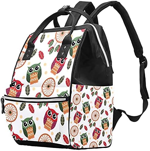 Boho Dreamcatcher Owl Backpack Backpack Baby Nappha Sacos Multi -Função Bolsa de Viagem de Grande