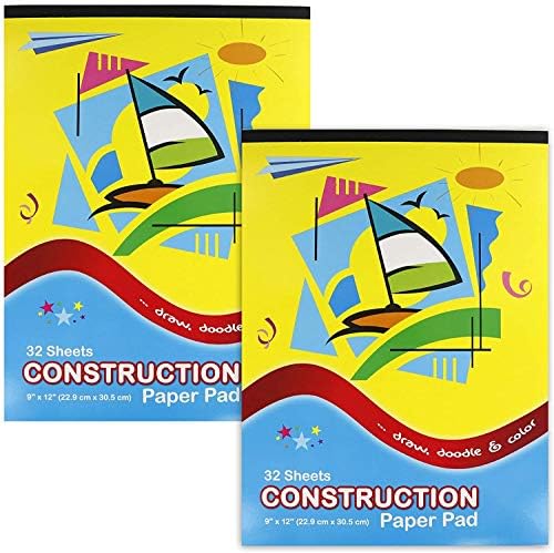 EMRAW 9 x 12 Mini -Construction Paper Pad Draw, Cut, Glue and Dolle Perfect for Kids Kids enquanto viaja