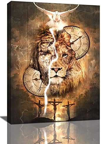 Tourrest Jesus Lion Wall Art Lion Of Judah Pictures Poster Cristão Decoração de Wall Decor Religioso Impressões