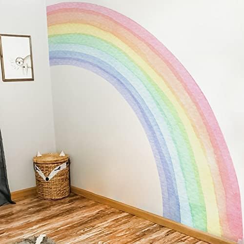 Funlife Fabric Peel e colar grandes adesivos murais de parede de arco -íris para meninas, decalques
