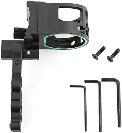 Zshjgjr 5pin arco mira preto, design de montagem reversível com luz mira para caçar arco e flecha de arco