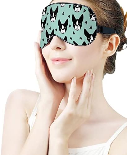 Funnystar Boston Terriers Soft Sleep Mask Eye Cober para dormir Blocos perfeitos leves com cinta ajustável