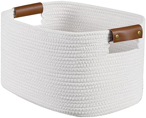 Cestas de armazenamento de corda de algodão dobrável de HelensemOS [1-pacote], cesta de prateleira