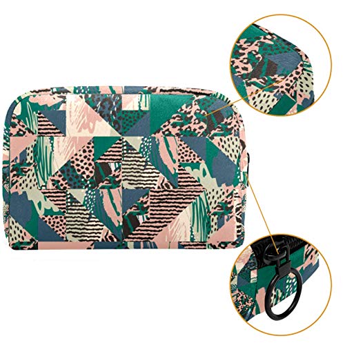 Leveis Abstract Triangle Pattern com estampas de animais pequenas bolsas de maquiagem para bolsa de viagem