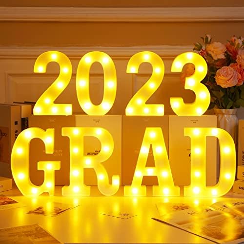 Decorações de pós -graduação 2023, 8 LED LEITE LIGHT LETRAS DE TAMADOR GRANDE 2023 Para decorações