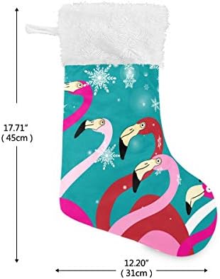 Meias de Natal de Alaza flamingos com floco de neve clássico personalizado decorações de meia para férias de