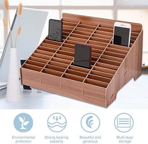 Produtos domésticos Multi-células de madeira para celular Mobile Stand Desktop Rack, 30 grades, tamanho: