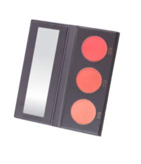 Kab Cosmetics-Paleta de Blushmeup-Tricolor, paleta de blush de pó prensado com espelho compacto-3
