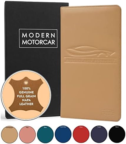 Modern Motorcar Napa Leather Auto Document titular Champagne Color III