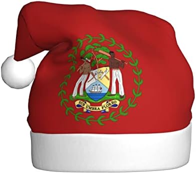 Zaltas Brash Bat of Arms of Belize Chapéu de Natal para Hats adultos e confortáveis ​​de Papai Noel para materiais