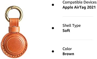 Keepxyz Solder de airtag de couro genuíno adequado para couro de chave de chave de airtag de maçã, suporte