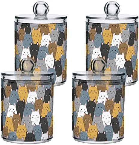 2 Pack Pack Qtip Holder Dispenser Animal Cute Cat Banheiro Caracos organizadores para bolas de algodão/swabs/almofadas/fio