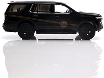 ModelToycars 2021 Chevy Tahoe Police Pursuit Veículo, Black - Greenlight 30343 - 1/64 Carro Diecast de escala