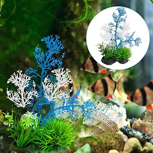 Janemo Fish Tank Decorações, plantas de aquário artificial, usadas para simulação de aquário em casa ou