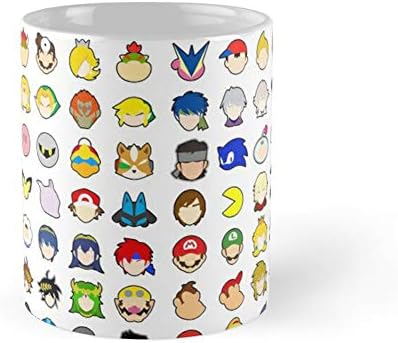 Super Smash Bros Ultimate Stock Icons Coffee Caneca 11oz e 15 onças de chá de chá de cerâmica