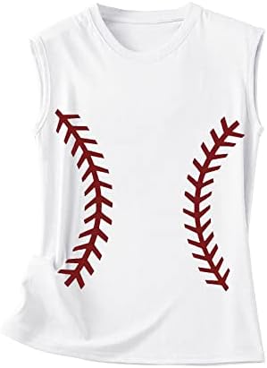 Baseball mama tampo tampo feminino feminino de camiseta casual camiseta sem mangas letra impressão