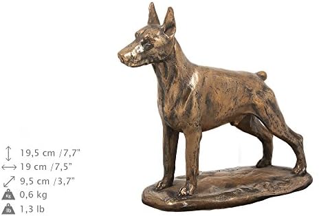 Doberman, Memorial, Urn for Dog's Ashes, com estátua de cachorro, Artdog